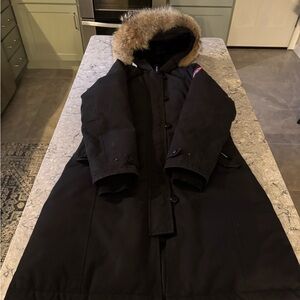 Canada Goose Black Puffer Coat with Fur Hood